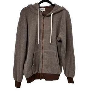 Feat Brown Blanketblend Full Zip Fleece Hoodie Unisex Size Medium